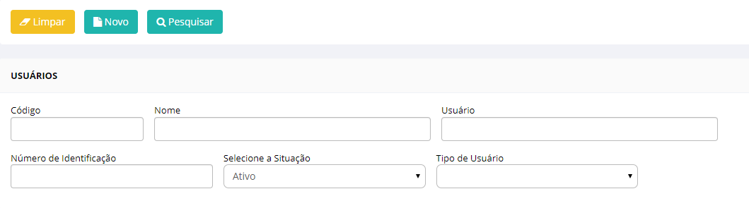 Tela de pesquisa de usuários